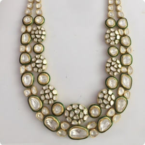 Polki Necklace Green Kundan